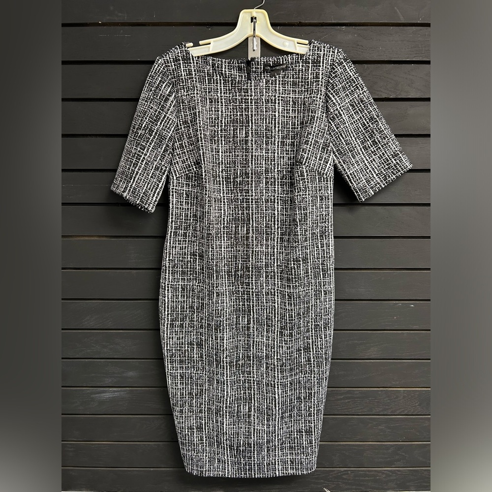 A Pea in the Pod Black and White Patterned Maternity Dress